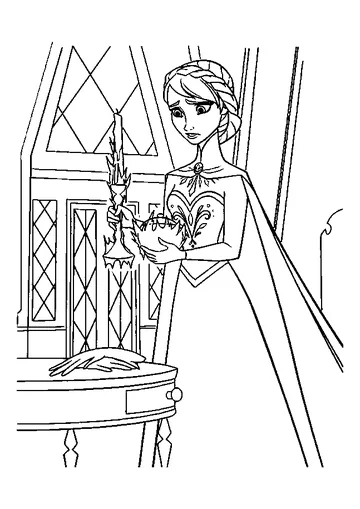 Elsa Trying To Control Her Magic coloring page