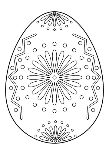 Floral Ornament For Easter Egg coloring page