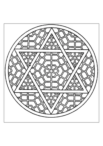 Geometry blocks coloring page