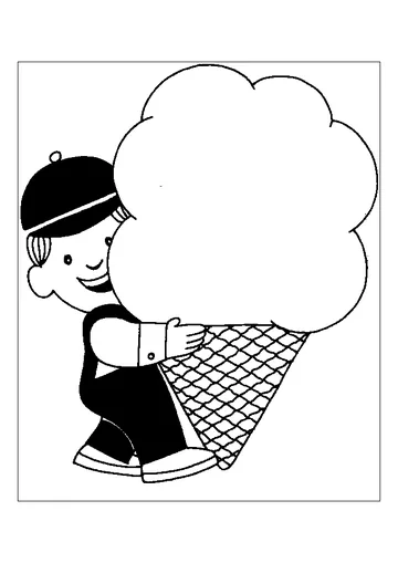 Happy Boy With Ice Cream coloring page