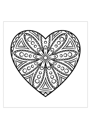 Heart Mandala 1 coloring page
