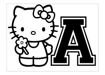 Hello Kitty With The Alphabet coloring page