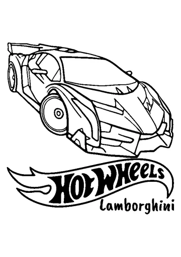 Lamborghini Veneno emblem on front from Hot Wheels City Speed Team coloring page