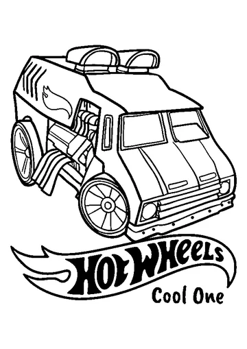 Hot Wheels a modified ice cream van Cool One coloring page
