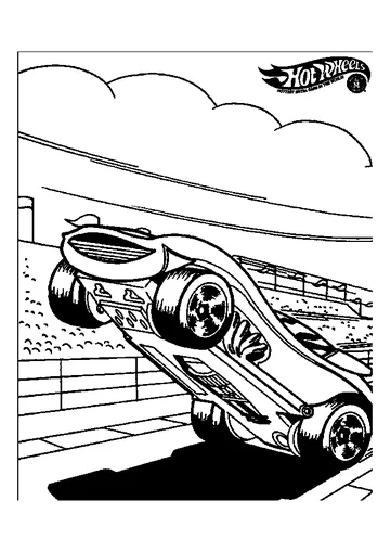 car lifts head up on racing coloring page