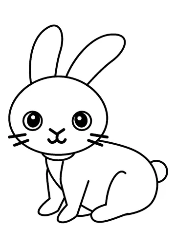 Lovely bunny has round eyes coloring page