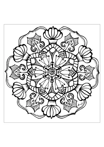 Mandala Shining Bright coloring page