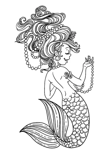 strings pearls wild hair coloring page