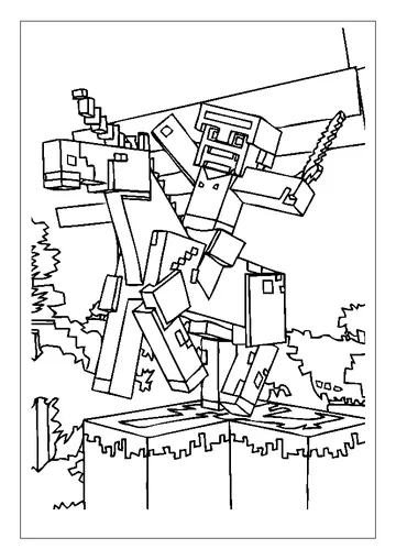 Minecraft Horse coloring page