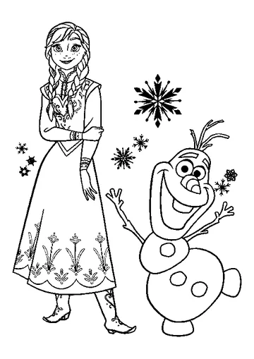 Princess Anna And Her Friend coloring page
