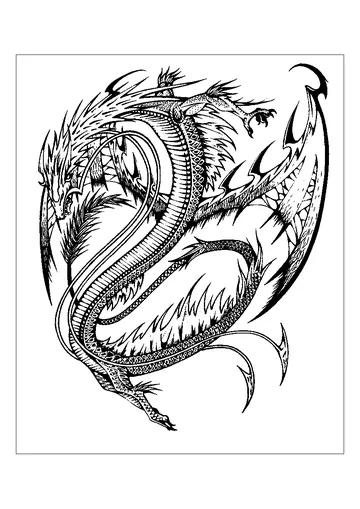 Realistic Dragon Picture To Color coloring page