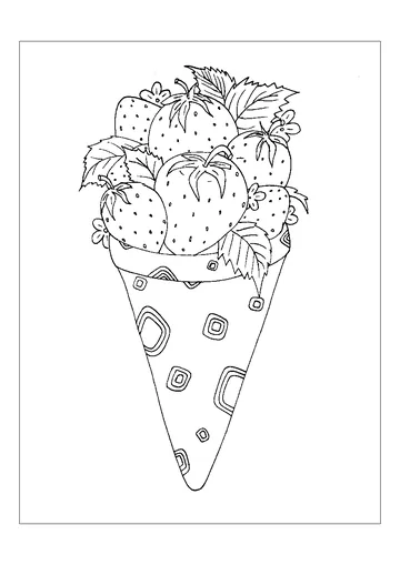 Strawberry Ice Cream coloring page