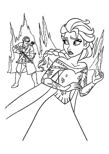 The Guard Corners Elsa coloring page