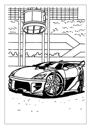 The Hot Wheels In Business Zone coloring page