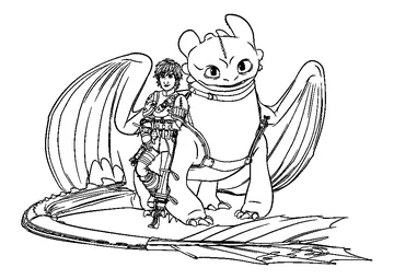Toothless And Hiccup coloring page