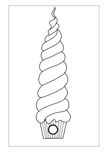 Tree House Cupcake coloring page
