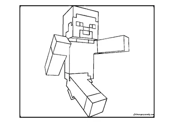 Walking In Minecraft coloring page
