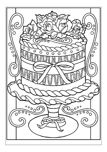 Wedding Cake coloring page