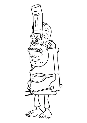Chef From Trolls Movie coloring page