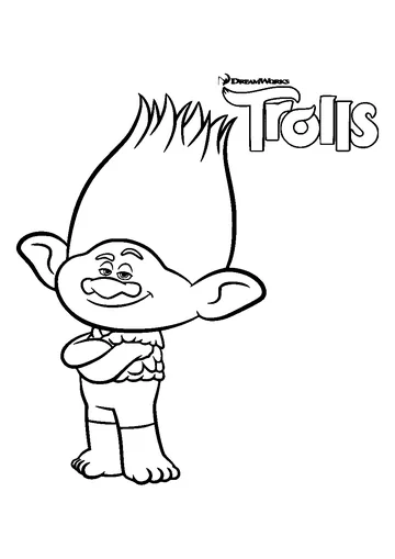 Branch Trolls coloring page