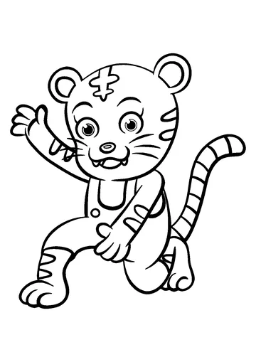 Daniel tiger wears overall coloring page