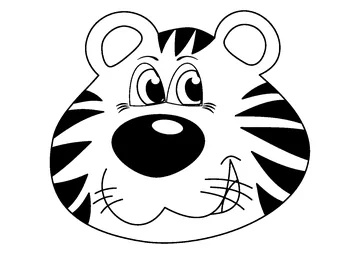 Jaunty cartoon tiger head coloring page