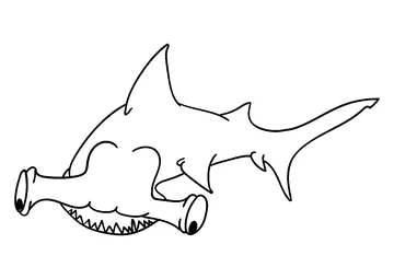 Hammerhead shark up side down under the sea coloring page