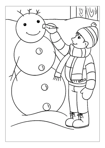 Happy Winter coloring page