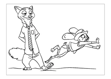 Nick And Judy From Zootopia coloring page