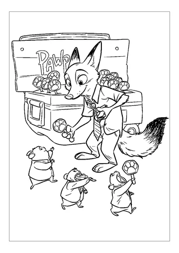 Nick Wilde coloring page