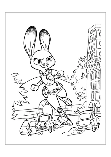 Judy Hopps Save the City coloring page