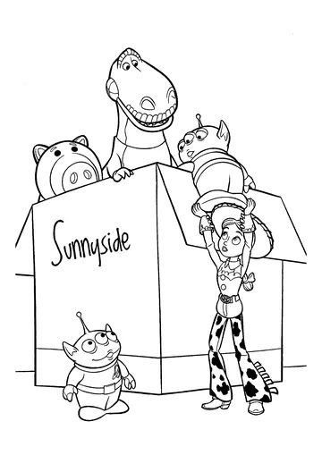 Toys box coloring page