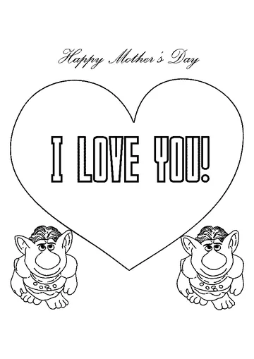 Trolls From Frozen Movie Say I Love You coloring page