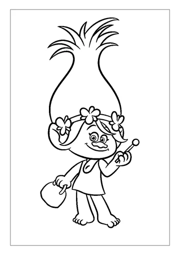 Poppy Trolls coloring page