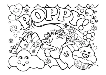 Trolls Poppy coloring page