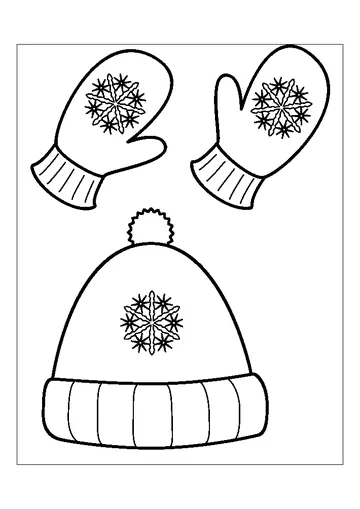 Hat And Mittens coloring page