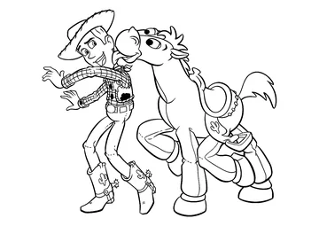 Woody and Bullseye coloring page
