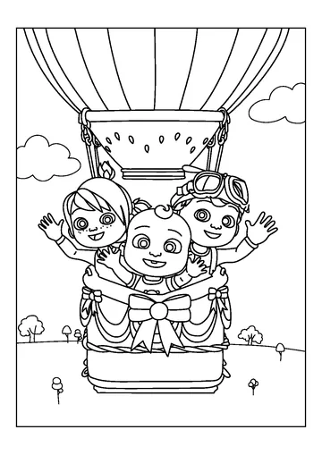 Cute Cocomelon Characters coloring page