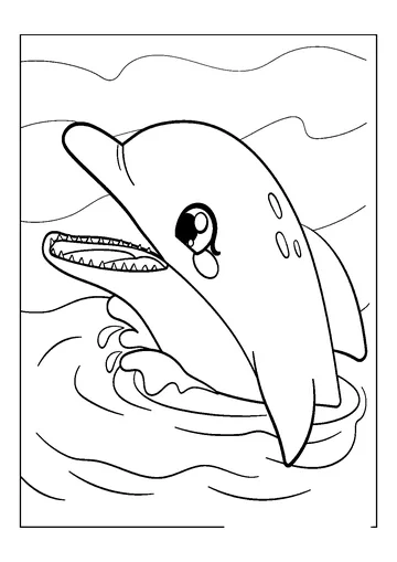 Dolphin Floating on the Water coloring page