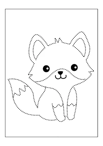 Fox Tracing coloring page