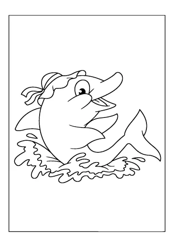 Funny Dolphin coloring page