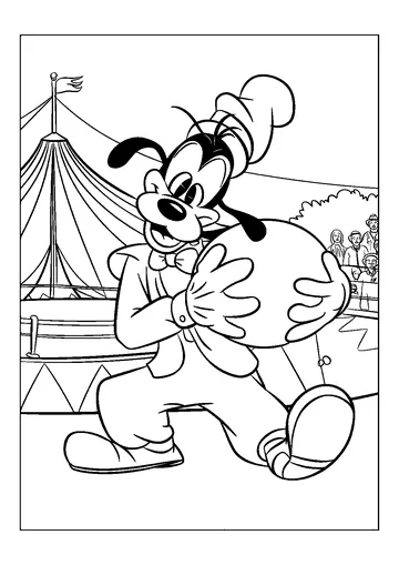 Goofy in the Circus coloring page