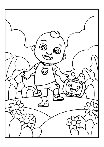 Happy JJ coloring page