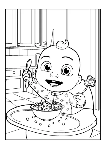 JJ Eating Meal coloring page