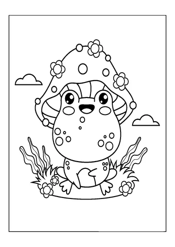 Kawaii Frog coloring page