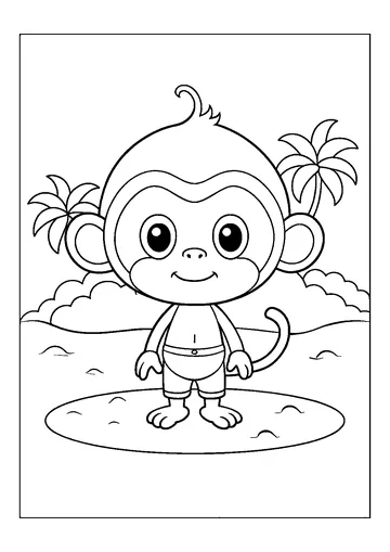 Monkey on the Island coloring page