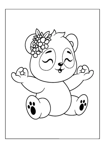 Panda Meditation coloring page