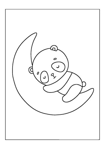 sleep on Moon coloring page