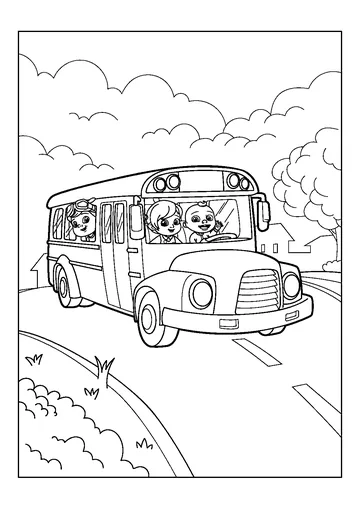 Cocomelon Bus coloring page
