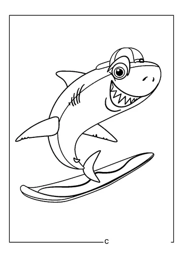 Funny Shark coloring page